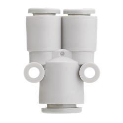 Y-koppling med reduktion KQ2U - PBT/PP - Slangens ytterdiameter 2 till 16 mm - Förpackning med 5 eller 10 stycken - Pris per styck