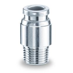 Lige stikkobling med indvendig sekskant KQB2S - Messing/Rustfrit stål - FDA-kompatibel - Slange udvendig diameter 4 til 16 mm - AG R 1/8" til 1/2" - Pris pr. stk.