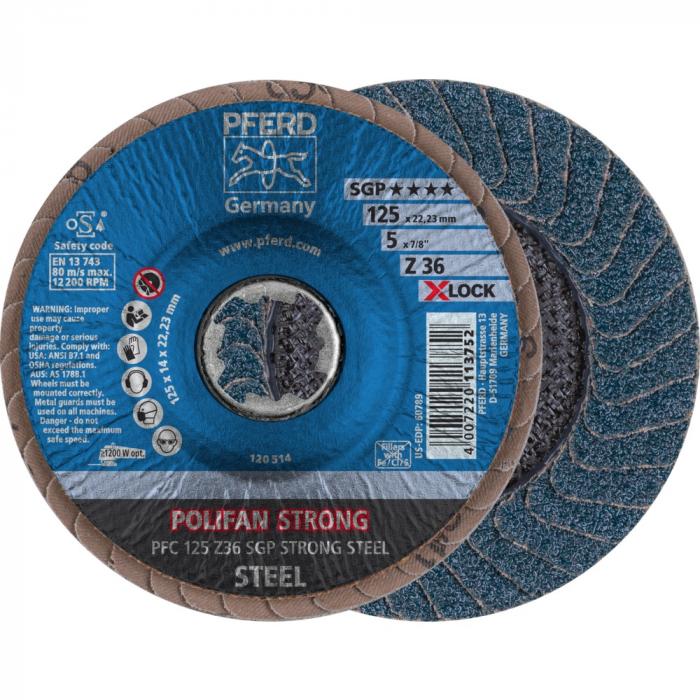 POLIFAN serrated lock washer - PFERD - conical design PFC - Z SGP STRONG STEEL / X-LOCK - outside Ø 115 to 125 mm - 10 pieces - price per unit