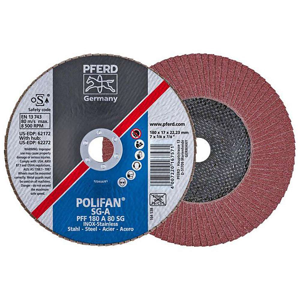 Disco lamellare - PFERD POLIFAN® - per acciaio / INOX / plastica - versione professionale piatta - prezzo per pezzo