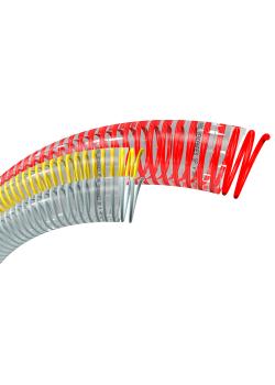 PVC spiral hose SpirabelÂ® Vendanges SF - inside Ø 40 to 120 mm - outside Ø 48.6 to 136.4 mm - length 25 to 50 m - red - price per roll