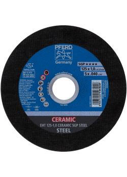 PFERD cutting disc EHT - CERAMIC SGP STEEL - outside Ø 100 to 230 mm - bore diameter 16.0 and 22.23 mm - pack of 25 - price per pack