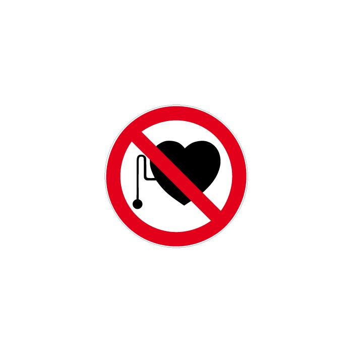 Verbotszeichen  "Verbot für Personen mit Herzschrittmacher" - Durchmesser 5 bis