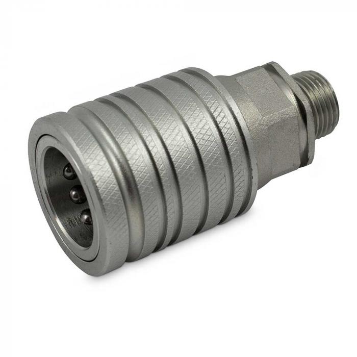 Plug -in kopplingsserie ST2 - uttag - förkromat stål - DN 10 - CE yttergänga tung serie - M16 x 1,5 till M20 x 1,5 - PN upp till 300