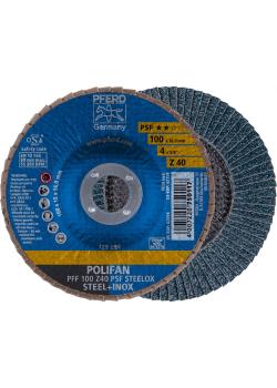 Rondella dentata POLIFAN - PFERD - design piatto PFF - Z PSF STEELOX / 16.0 - Ø esterno 100 mm - 10 pezzi - prezzo unitario