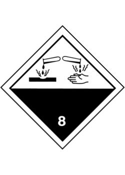 Segnali merci pericolose "sostanze corrosive Classe 8" lunghezza lati 50-40 cm