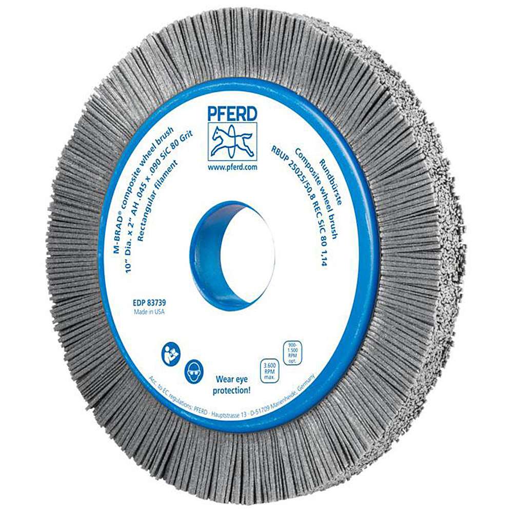 Round brush - PFERD - unknotted, with plastic body - made of SiC - for stationary applications