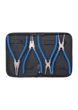 Snap ring pliers set - for internal and external snap rings - pliers tip Ø 2.4 mm - length 250 mm - 4 pcs.