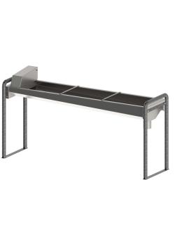 Trough drinker - stainless steel - with floor rack or wall bracket - water connection G 3/4" - inner length 100 to 190 cm - capacity 50 to 95 l