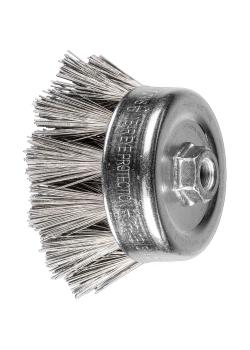 PFERD cup brush with thread TBG - knotted - INOX DIA - outer-ø 65 and 100 mm - thread M14x2 - trimming material-ø 0.50 mm - unit 5 pieces - price per unit