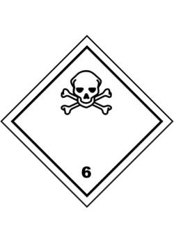 Segnale merci pericolose "sostanze tossiche - classe 6" lunghezza lati 50-40 cm