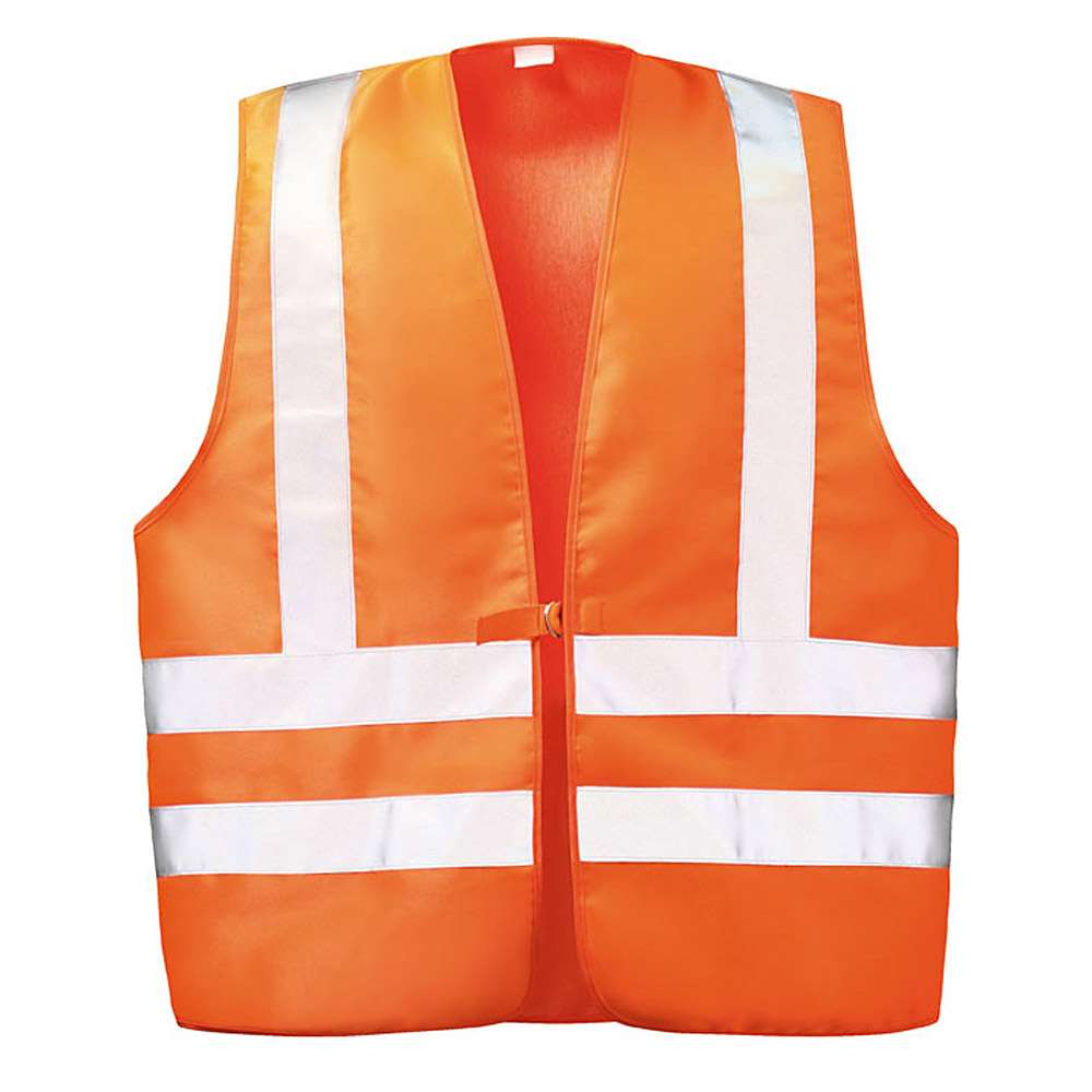 Sikkerhetsvest - DIN EN 471 klasse 2 - gul / orange - Shoulder refleks - Gr. L-XL