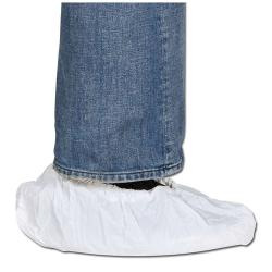 Disposable shoe covers, PE, 17 cm high, white