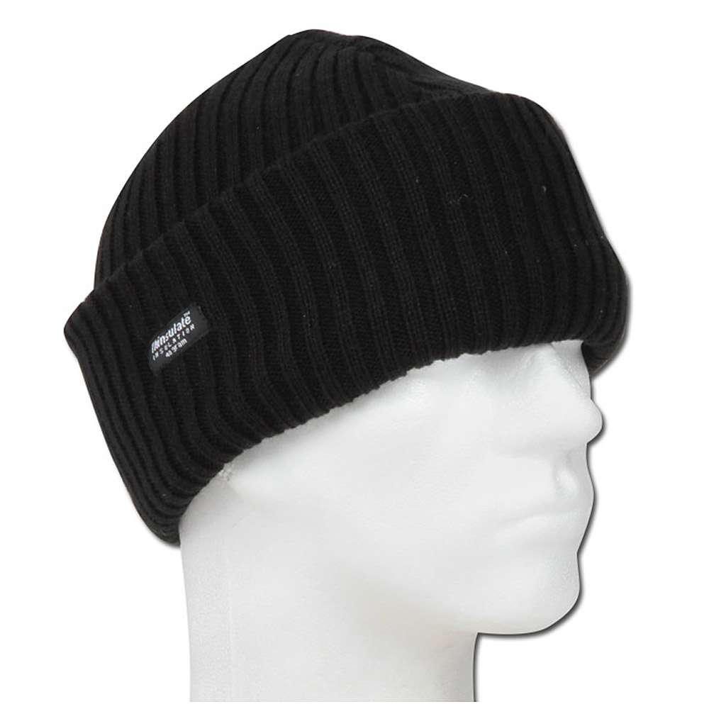 Acrylic knitted hat - black / navy blue - THINSULATE
