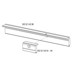 Wall connection profile - aluminum - length 3000 mm - glass thickness 8 to 12.7 mm