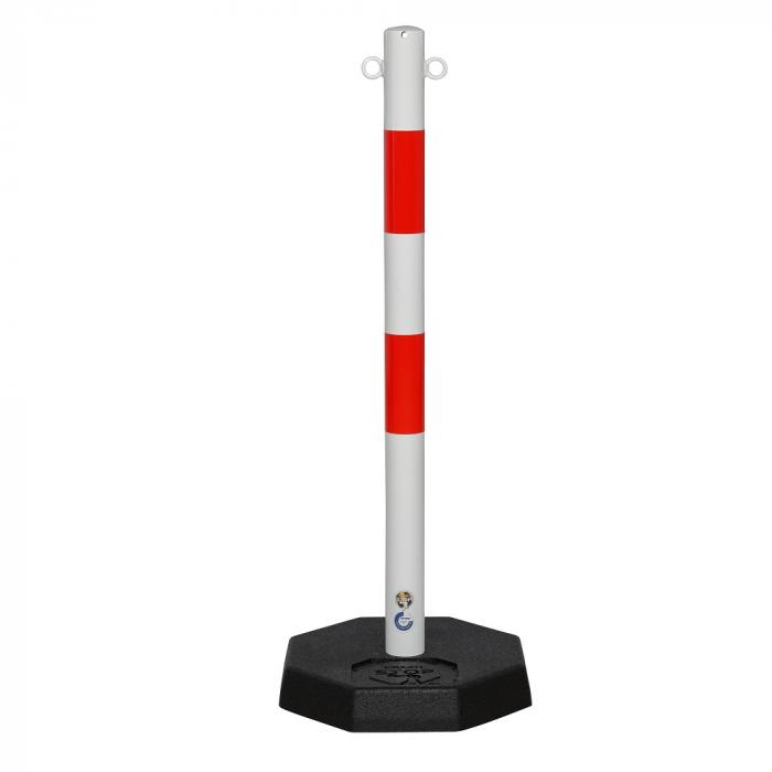 Bollard post - powder-coated steel - Ø 60 mm - height 1000 mm - with eyelets