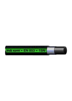 Flätad slang 1SN - gummi - DN 5 till 51 - utvändig Ø 11,8 till 64,1 mm - PN 40 till 250 - pris per rulle / meter