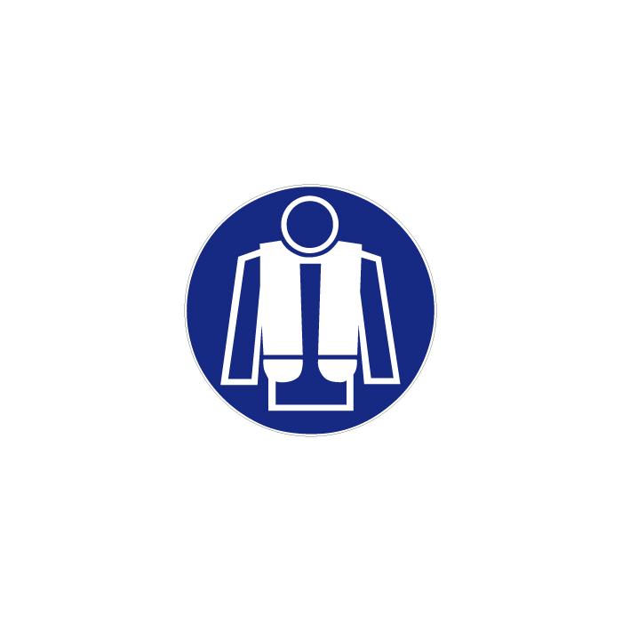 Mandatory sign "Use life jacket" - diameter 5-40 cm
