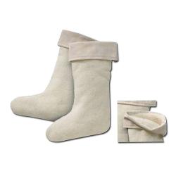 Boot insert with Cuff, from lambswool, Beige, Sizes: 39-47