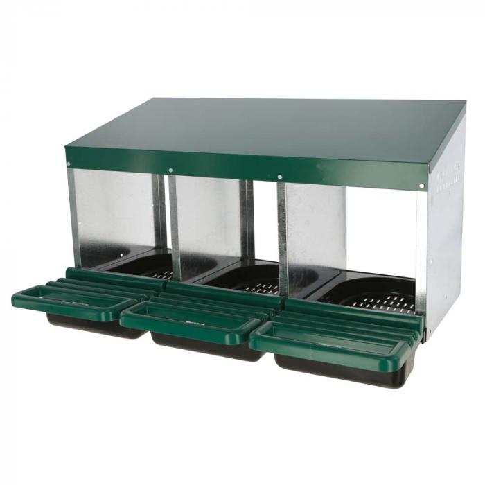 Laying nest - plastic floor - 1 to 3 compartments - dark green