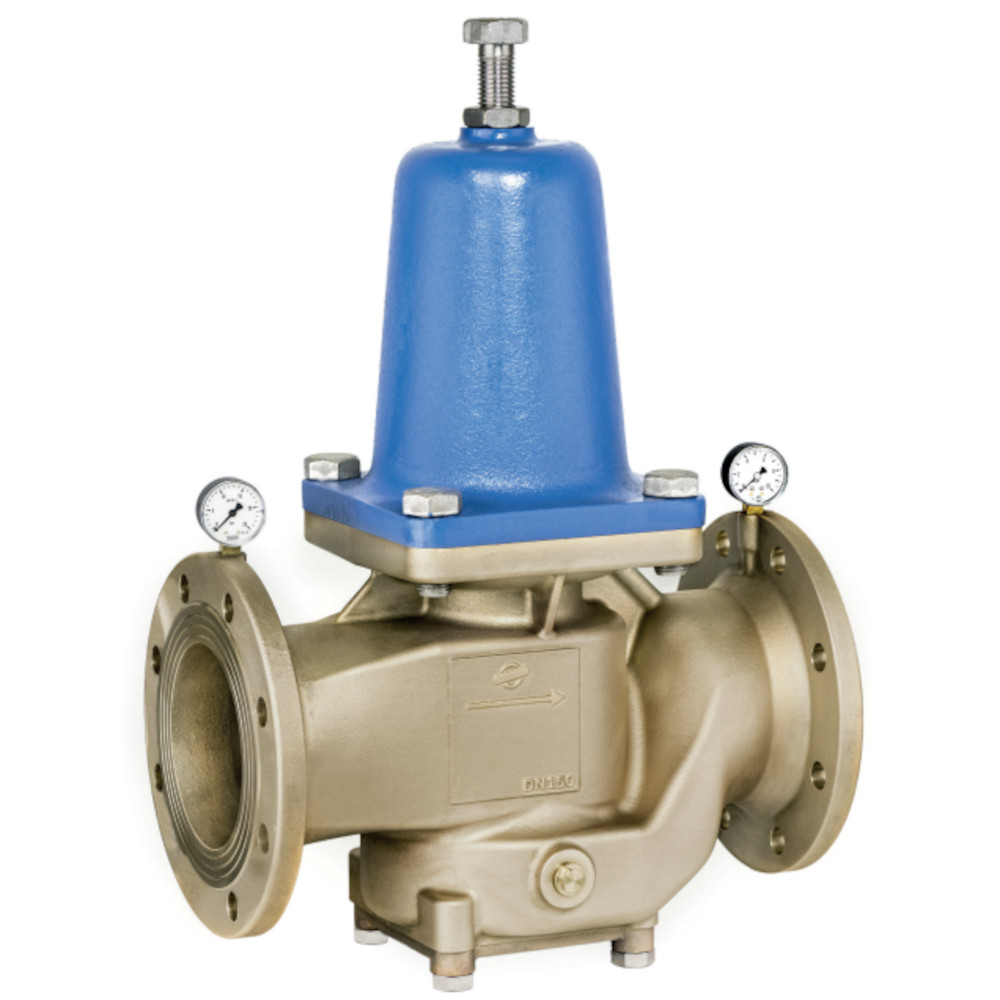 Réducteur de pression DRV 672 - pour eau et liquides neutres - version à bride - bronze - DN 65 à DN 150 - pression d'entrée max. 16 à 25 bar - plage de pression aval 0,5 à 4 bar