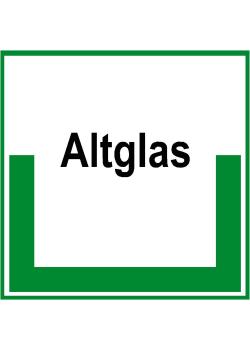 Umweltschild "Sammelbehälter für Altglas" - 5 bis 40cm