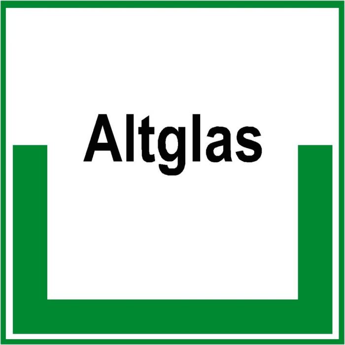 Umweltschild "Sammelbehälter für Altglas" - 5 bis 40cm
