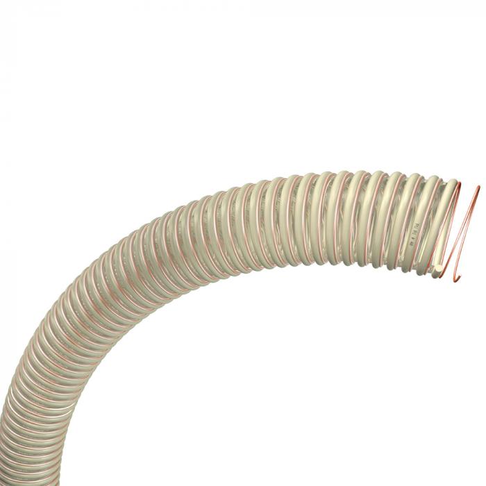PU/PVC spiral hose Gaine SpirabelÂ® PU A1 - inside Ø 30 to 200 mm - outside Ø 36 to 213.6 mm - length 10 m - price per roll