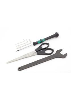 APS tool set - 5 pieces - double open-end wrench - scissors - Safetystick - Allen key 1.5 to 3 mm