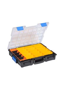 Professional small parts case EuroPlus Pro K 44.76/21 - plastic - outer dimensions (WxDxH) 440x355x76 mm - with clips - black