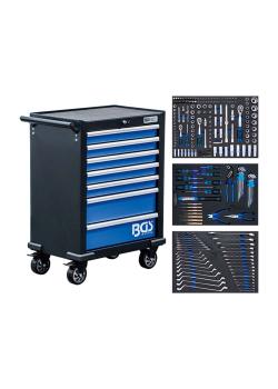 Wózek warsztatowy - 7 szuflad - z 263 narzędziami - wymiary (WxHxD) 699 x 994 x 458 mm