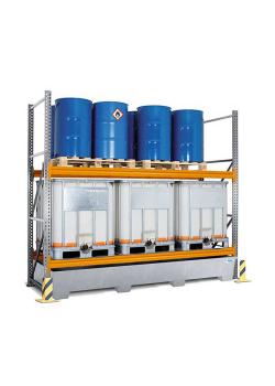 Pallet rack PR 33.25 - for 6 Euro or 6 chemical pallets or 6 IBC - with 2 storage levels - different designs