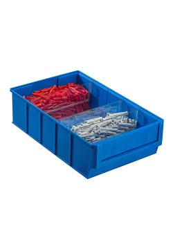 Industriebox ProfiPlus ShelfBox 300B - Utvendige mål (B x D x H) 183 x 300 x 81 mm - farge blå og rød