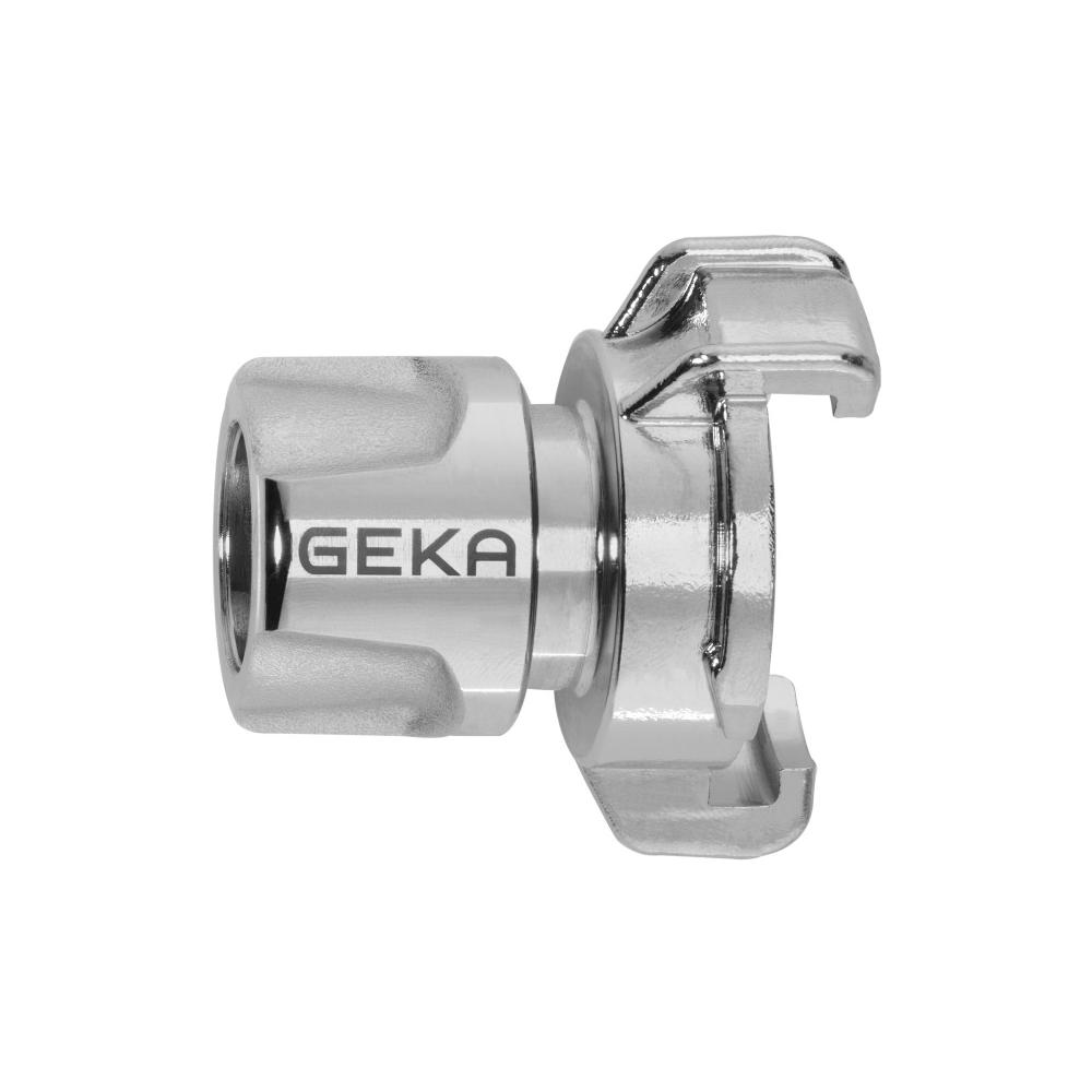 GEKA® plus - Stecksystem-Übergangsstück - Messing verchromt - mit Klaue und Steckbuchse - mit Klaue und Stecker - VE 1 Stück - Preis per Stück