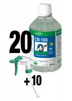 Avfettningsmedel CB 100 - vattenhaltig-alkalisk - innehåll 500 ml - VOC-fri - VE 20 st - pris per VE