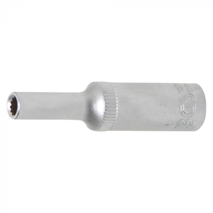 Twelve-point socket wrench insert - deep - internal square drive 6.3 mm (1/4 ") - width across flats 4 to 13 mm