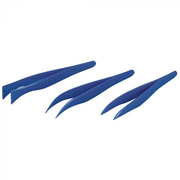 Engångspincett - blå - PS - steril - längd 130 mm - olika mönster - PU 100 stycken - pris per PU
