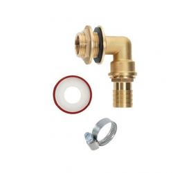 GEKA® - Rain barrel connection set 90° - Grommet - Brass - PU 6 pieces - Price per PU
