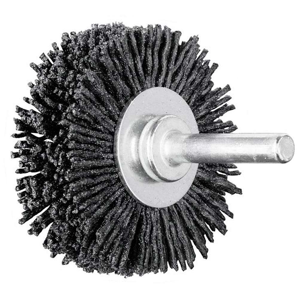 Round brush - PFERD - unknotted, made of ceramic grain - with shank - for non-ferrous metals, et al.