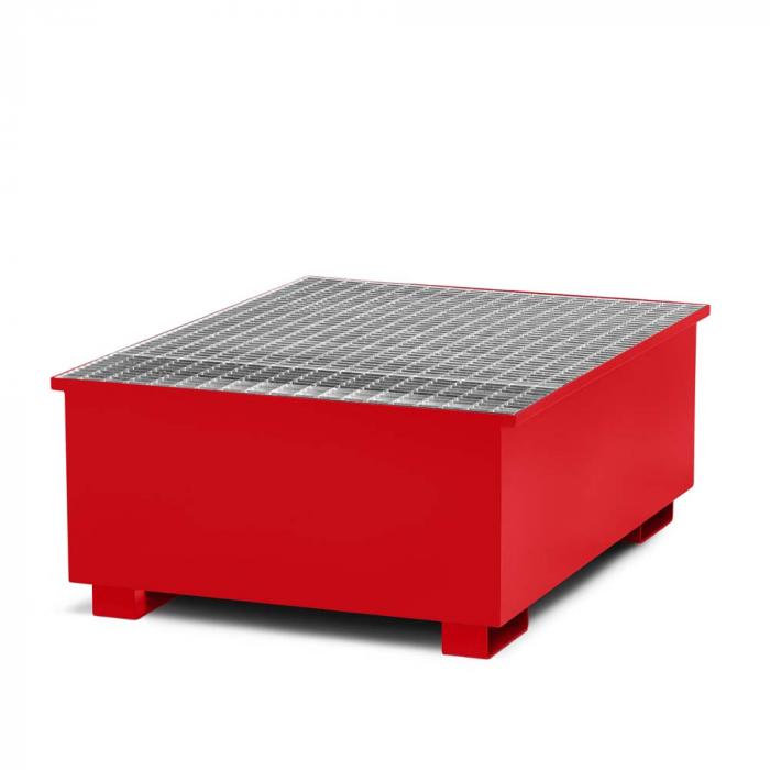 Sump trays type RTA for IBC made of steel with filling area - for 1000 liters IBC - with and without filling trestle type RAB - various colors. Colors