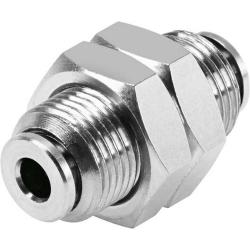 FESTO - NPQH-H - Bulkhead push-in connector - nickel-plated brass - for hose outer Ø 4 to 12 mm - PU 10 pieces - Price per PU
