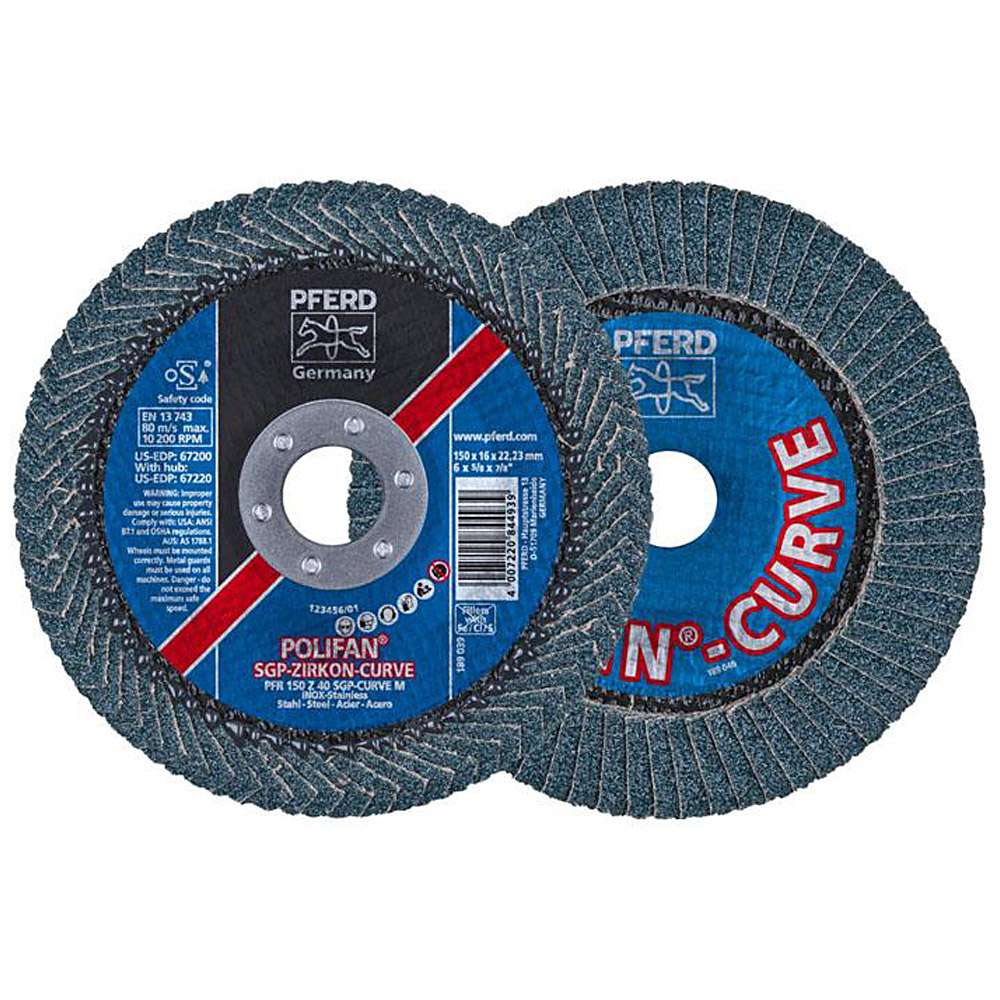 Flap disc - PFERD POLIFAN® - for INOX / steel - radial version ZIRKON - price per piece