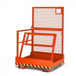 Arbeidskurv type RAK-Compact - Mål 1200 x 1080 x 1910 mm - Lastekapasitet 300 kg - RAL 2004 ren oransje