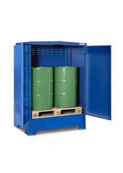 Cubos farlige materialer depot - malet stål - til 2 eller 4 tromler à 200 liter hver