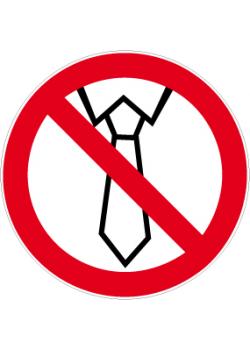 Znak zakazu "Zakaz przebywania osób w krawatach"  średnica od 5 do 40 cm