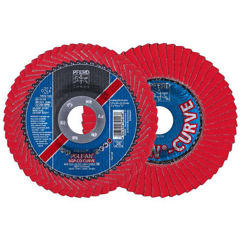 Flap disc - PFERD POLIFAN® - for INOX / steel - radial version CO - pack of 10 - price per pack