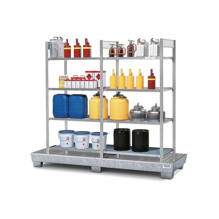 Shelf pallet type RPG 2060 - collecting pan galvanized or painted - 8 galvanized gratings - for flammable substances