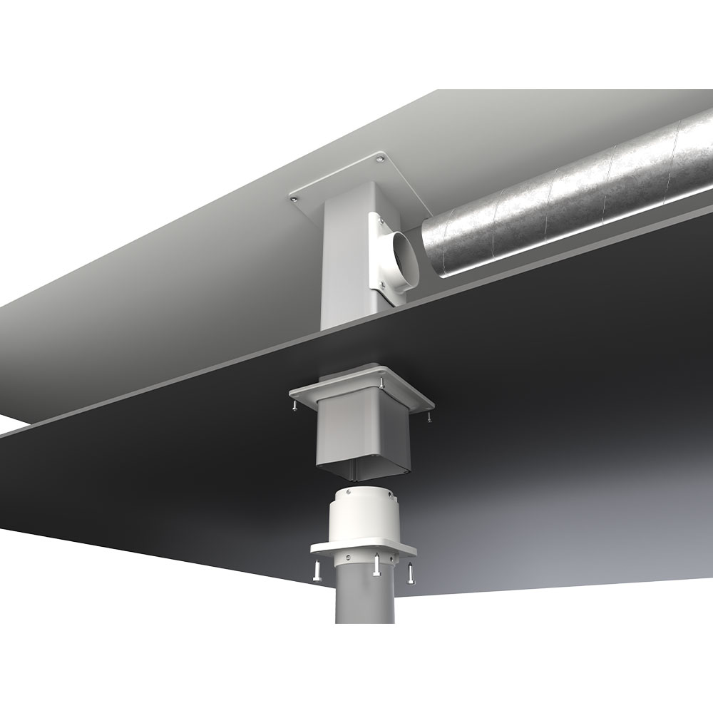 Console de plafond MTI - longueur 250 à 2000 mm - adaptée aux bras Ø 75 à 100 mm - pour bras d'aspiration ME - modèle standard et EX