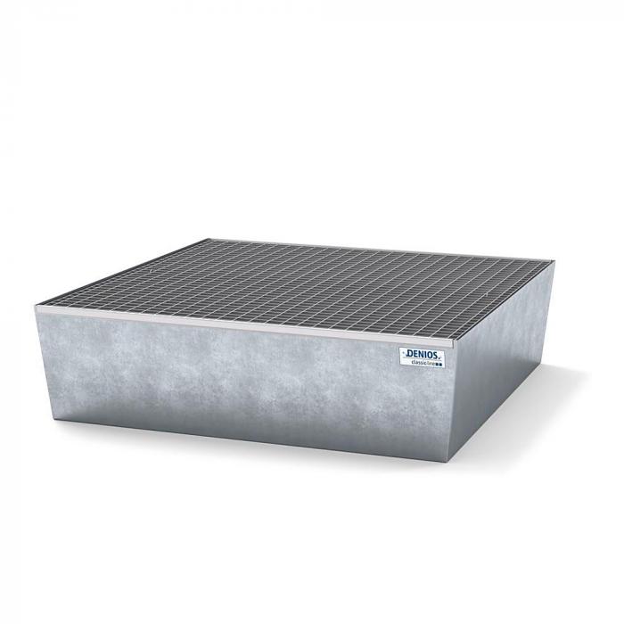 Collection tray classic-line - galvanized steel - grating - for 4 barrels