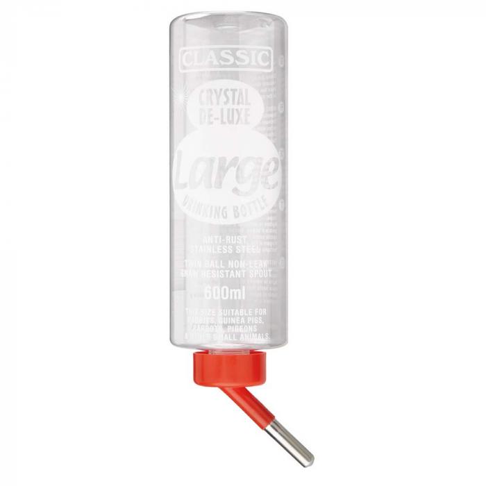 Trinkflasche Classic de Luxe - 75 bis 1100 ml - transparent/rot - VE 6 bis 18 Stück - Preis per Stück